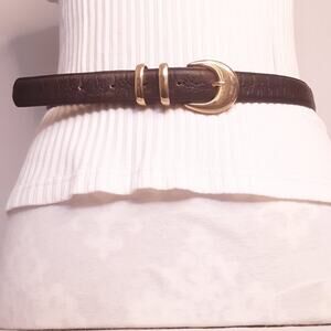 💎Top Grain Cowhide Belt Large Waist Brown Reptile Embossed Double Metal Loops